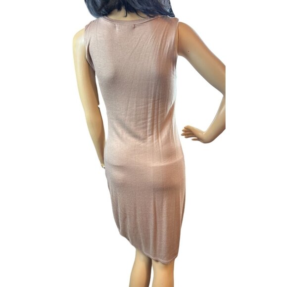 (5 for $25) Antistar Ruched Side Sleeveless Dress in Khaki -NWT - Picture 3 of 7